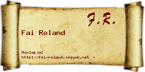 Fai Roland névjegykártya